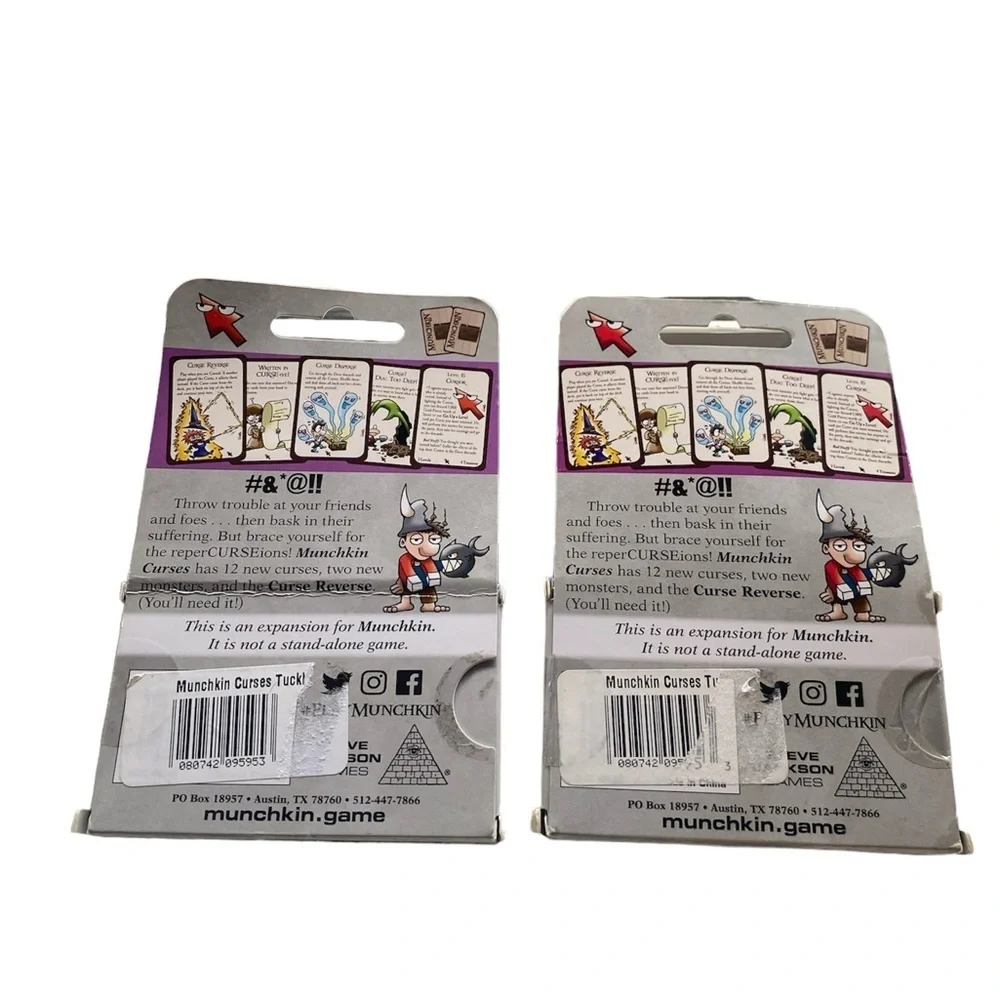 New! 2 /$18! 2 Packs Munchkin Curses Card Game
